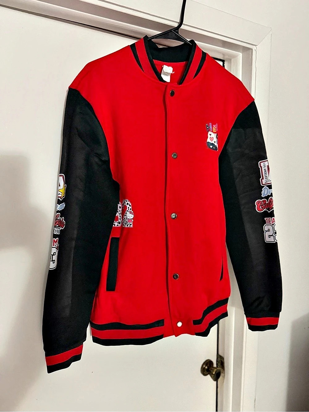 Men's Red & Black Varsity Jacket Like New